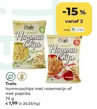 Bio Planet Trafo hummuschips met rozemarijn of met paprika aanbieding