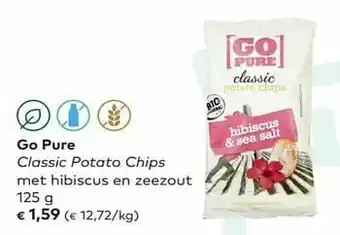 Bio Planet Go pure classic potato chips met hibiscus en zeezout aanbieding