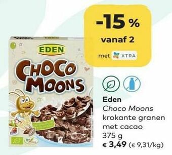 Bio Planet Eden choco moons krokante granen met cacao aanbieding