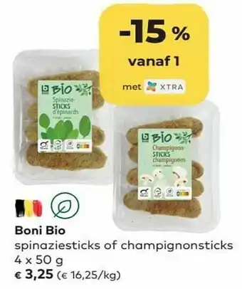 Bio Planet Boni bio spinaziesticks of champignonsticks aanbieding
