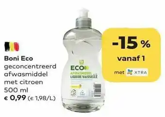 Bio Planet Boni eco geconcentreerd afwasmiddel met citroen aanbieding