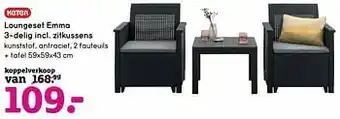 Leen Bakker Loungeset emma 3-delig incl zitkussens aanbieding