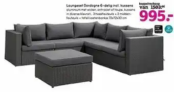 Leen Bakker Loungeset dordogne 6-delig incl kussens aanbieding