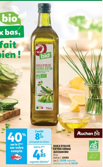 Auchan HUILE D'OLIVE EXTRA VIERGE 75 cl aanbieding