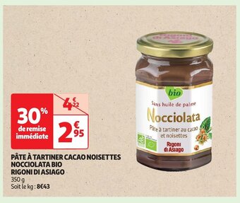 PÂTE À TARTINER CACAO NOISETTES NOCCIOLATA BIO RIGONI DI ASIAGO 350 g