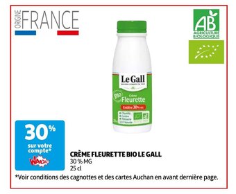 CRÈME FLEURETTE BIO LE GALL 25 cl