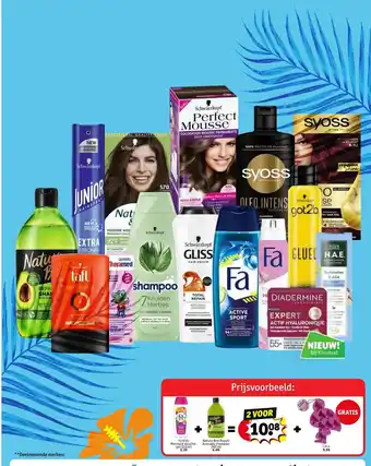 Kruidvat Fa Kids Mermaid douche-gel 250 ml + Nature Box Repair Avocado shampoo 385 ml aanbieding