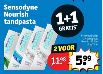 Kruidvat 2 x tandpasta Nourish Whitening 75 ml aanbieding