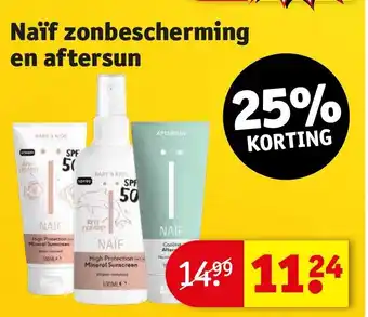 Kruidvat Naïf zonbescherming en aftersun aanbieding