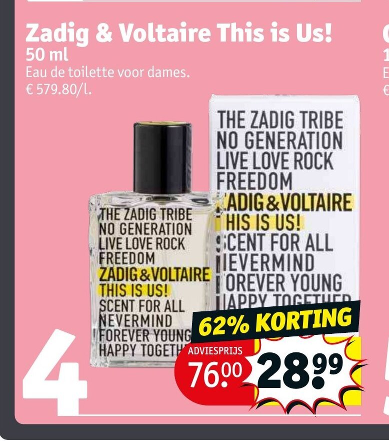 Zadig & Voltaire This is Us! 50 ml promotie bij Kruidvat