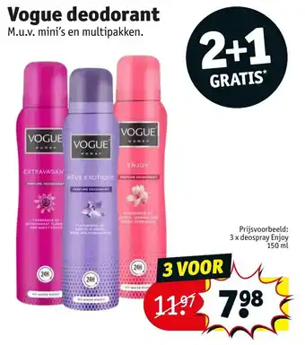 Kruidvat 3 x deospray Enjoy 150 ml aanbieding