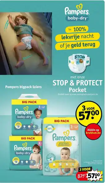Kruidvat 3 x Pampers Premium Protection bigpack luiers 3 aanbieding