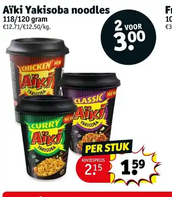Kruidvat Aïki Yakisoba noodles 118/120 gram aanbieding