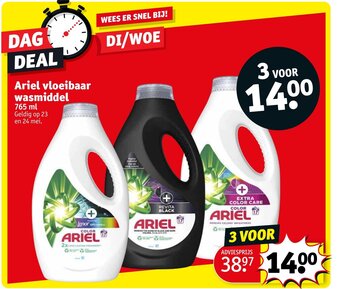 Kruidvat Ariel vloeibaar wasmiddel 765 ml aanbieding