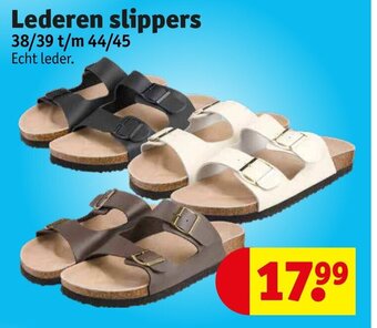 Kruidvat Lederen slippers 38/39 t/m 44/45 aanbieding