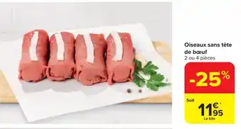 Oiseaux sans tête de bœuf 2 ou 4 pièces