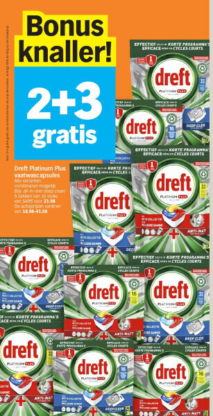 Albert Heijn Dreft platinum plus vaatwascapsules aanbieding