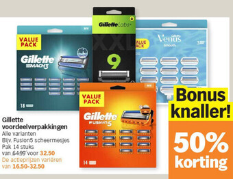 Albert Heijn Gillette voordeelverpakkingen aanbieding