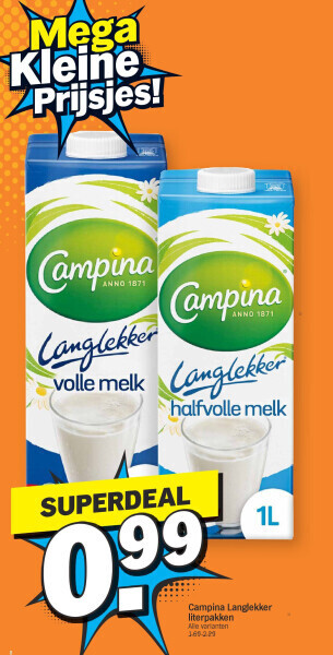 Albert Heijn Campina langlekker literpakken aanbieding