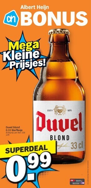 Duvel blond 0.33 literflesje
