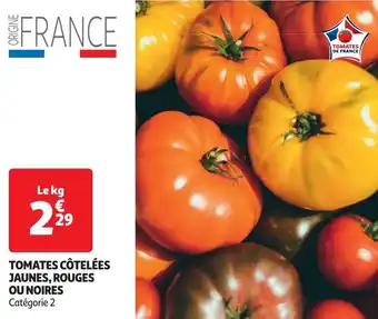 Auchan TOMATES CÔTELÉES JAUNES, ROUGES OU NOIRES aanbieding