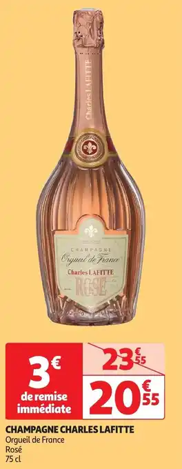 Auchan CHAMPAGNE CHARLES LAFITTE Orgueil de France Rosé 75 cl aanbieding