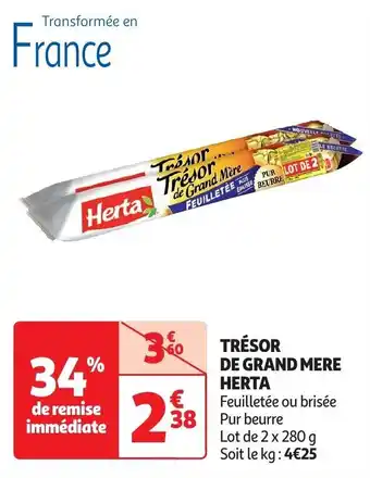 Auchan HERTA DE GRAND MERE 2 X2 80G aanbieding