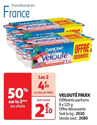 Auchan VELOUTÉ FRUIX Différents parfums 8 x 125 g aanbieding
