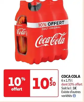Auchan COCA COLA 6x1.75l aanbieding