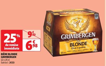 Auchan GRIMBERGEN BIÈRE BLONDE 12 x 25 cl aanbieding
