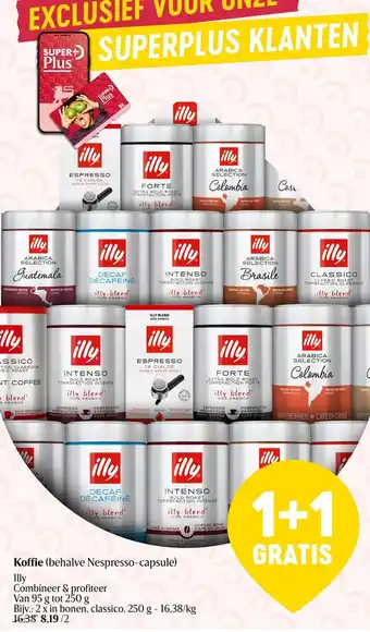 Delhaize Illy Koffie (behalve Nespresso-capsule) aanbieding
