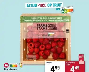 Delhaize Frambozen 250 g aanbieding