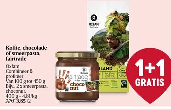 Oxfam Koffie, chocolade of smeerpasta, fairtrade