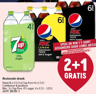 Delhaize Pepsi (6 x 1,5 L) of 7up Free (4 x 1,5 L) Bruisende drank aanbieding