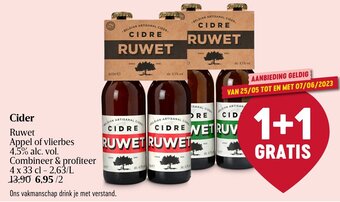 Delhaize Ruwet Appel of vlierbes 4,5% alc. vol. Cider aanbieding