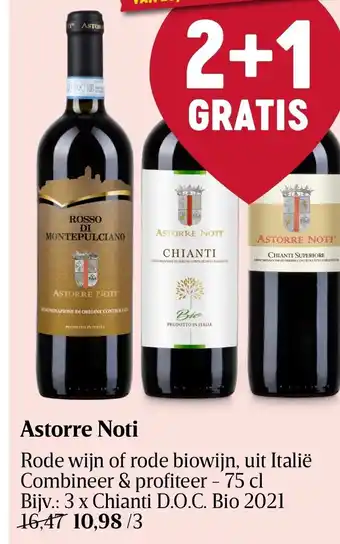 Delhaize Astorre Noti Rode wijn of rode biowijn, uit Italië Combineer & profiteer - 75 cl aanbieding