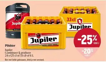Delhaize Jupiler Pilsbier Jupiler Combineer & profiteer 24 x (25 cl of 33 cl) of 6 L aanbieding
