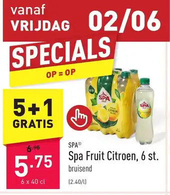 ALDI Spa Fruit Citroen, 6 st. 6 x 40 cL aanbieding