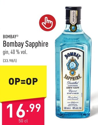 Bombay Sapphire gin, 40 % vol. 50 cl