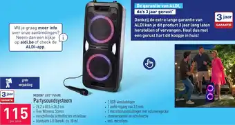 ALDI Partysoundsysteem 26.2 x 60.5 x 26.3 cm aanbieding