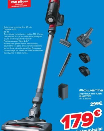 Carrefour Rowenta AspirateurBalai Xpert RH6877WO Ref 6798388 aanbieding