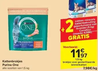 Carrefour Purina One Kattenbrokjes 1.5kg aanbieding