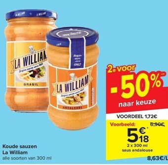 Carrefour La William Sauces froides 2 x 300ml aanbieding