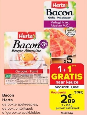 Carrefour Bacon herta aanbieding