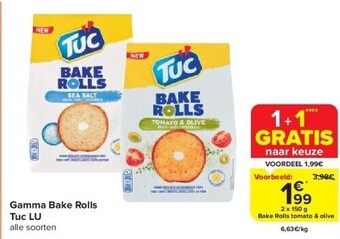 Carrefour Gamma bake rolls tuc lu aanbieding