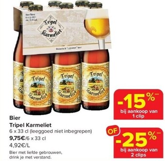 Carrefour Bier tripel karmeliet aanbieding