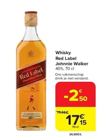 Carrefour Whisky red label johnnie walker aanbieding
