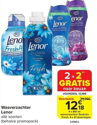 Carrefour Wasverzachter lenor aanbieding