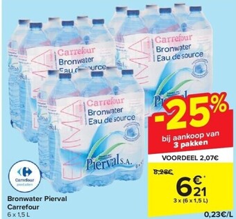 Eau de source Pierval Carrefour3 x (6 x 1.5L)