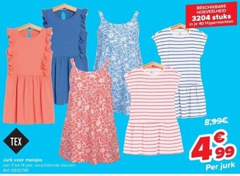 Carrefour TEX Robe fille de 3 à 14 ans, divers coloris Réf. 6932786 aanbieding